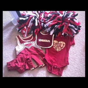 FSU a cheer outfit and onesie with bib